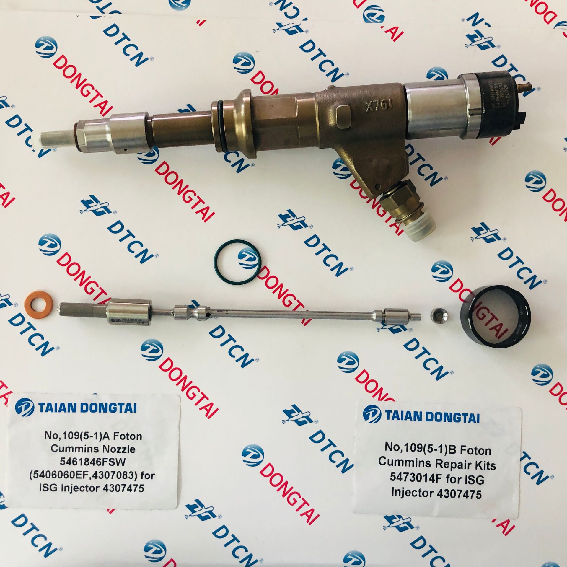 NO.109(5-1) Foton Cummins Nozzle 5461846FSW (5406060EF4307083)and Repair Kits 5473014F for ISG Injector 4307475