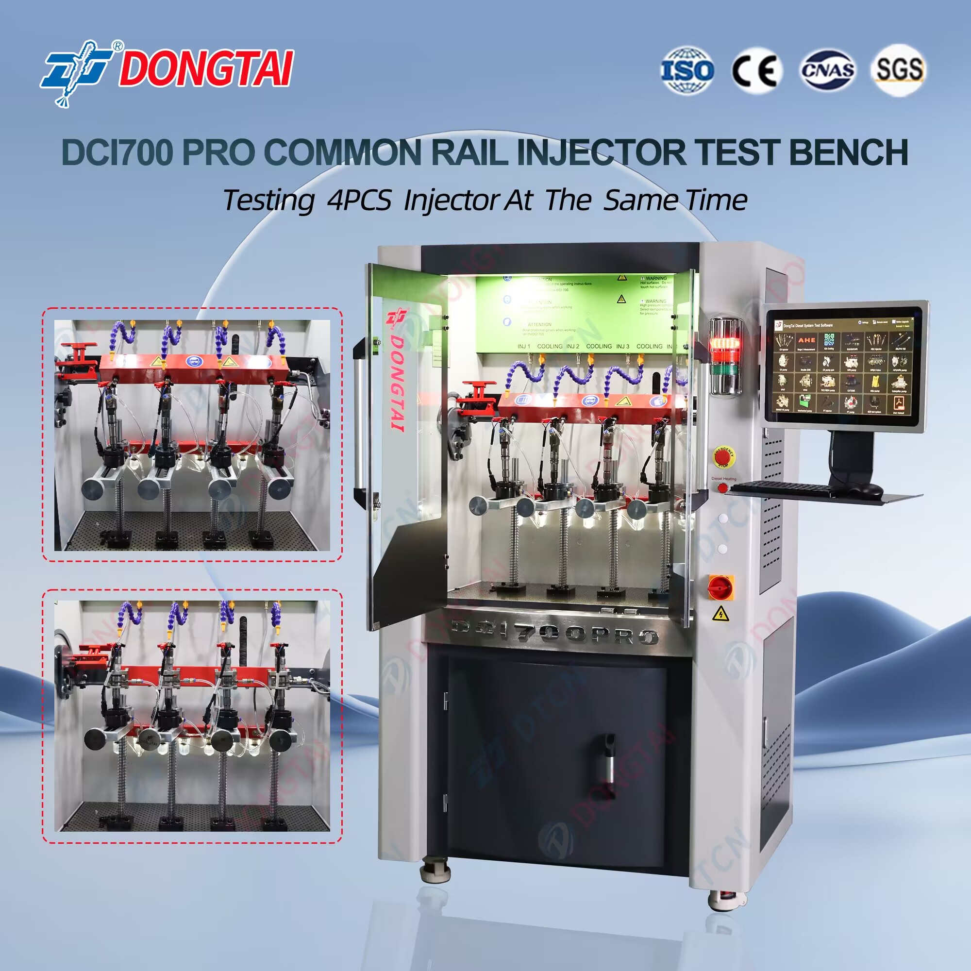 DCI-700PRO/CRI-PRO Common Rail Injector Test Bench 4 Cylinders