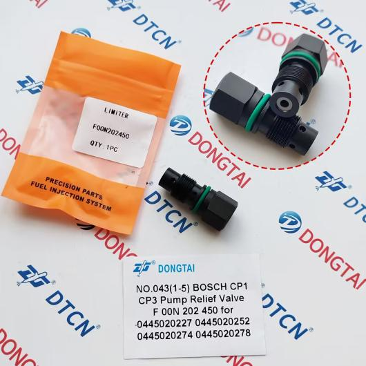 NO.043(1-5) BOSCH CP1 CP3 Pump Relief Valve  F 00N 202 450 For 0445020227 0445020252 0445020274 0445020278