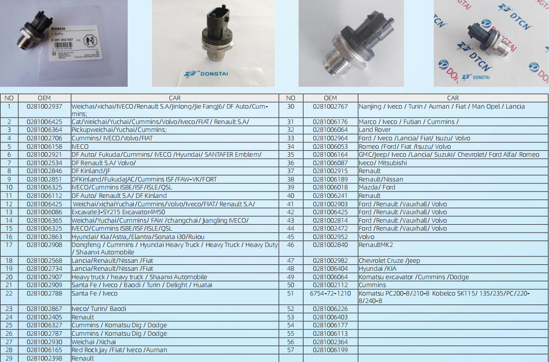 Bosch fuel rail pressure sensor